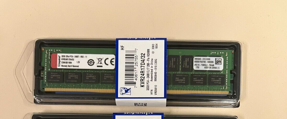 Kingston Memory KVR24R17D4/32 32GB 2400MHz DDR4 ECC