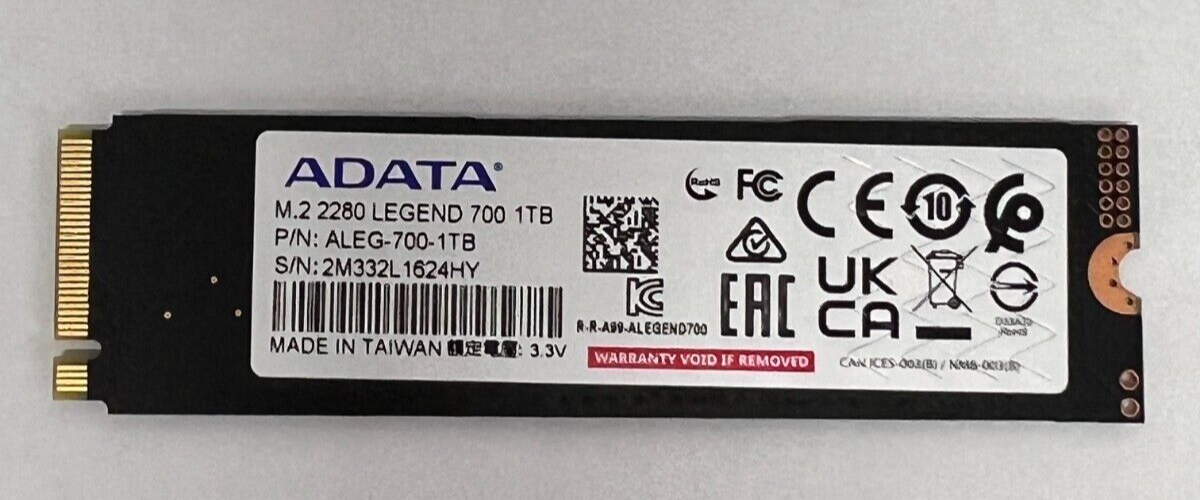 【SSD 1TB】ADATA LEGEND 700 ALEG-700-1TCSJ Amazon.com: ADATA Legend 700 M.2 Solid State Drive 1TB (PCIe