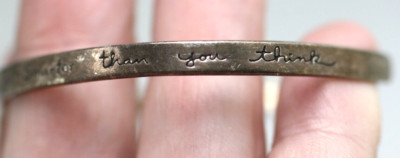 Sterling Silver 925 LA ROCKS You are braver than you believe, stro Cuff Bracelet