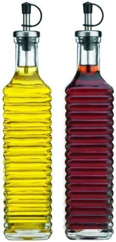 And Vinegar Dispenser Cruet Bottle Pourer Spout 16 Oz Set Of