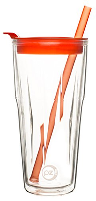 Zak Designs Gem Tumblers 16 oz. Double Wall Tumbler, Carrot