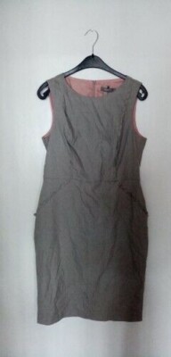Oasis Clara Workwear Dress Grey UK 14 rrp £55 DH9 SS 02