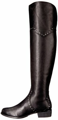 Aerosoles Womens West Side Leather Almond Toe Over Knee, Black Leather, Size 8.5