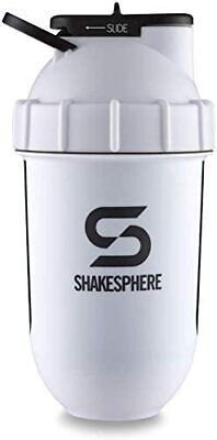 ShakeSphere Tumbler VIEW Protein Shaker Bottle with Side Window 24oz Matte White