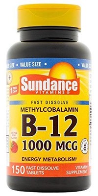 Sundance Methylcobalamin Vitamin B-12 1000mcg Tablets 150 Count Each