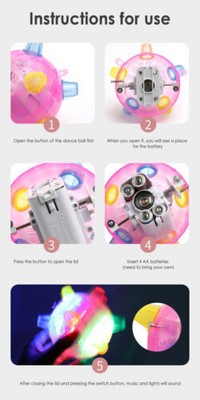 Pet Toys Jumping Activation Ball LED Flash Music Dance Dogs Funny Toy Durable US