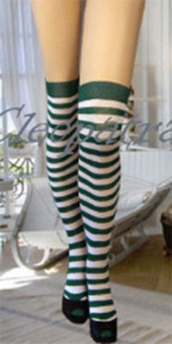 Acrylic Blend Striped Leg Warmers for Women