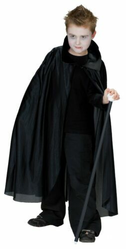 Schwarzer Samt-Umhang Für Hexe & Zauberer – Kostüm-Accessoire Für Halloween & Karneval