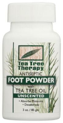 Antiseptic Foot Powder Unscented  3 Oz By Tea Tree Therapy