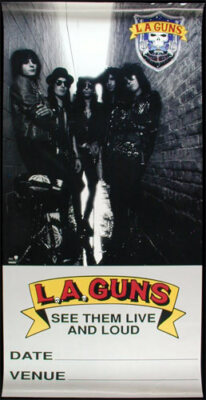L.A. Guns _SCARCE Early Promo Poster 1988 lp/cd Tour VTG Glam Metal Gem LA Roses