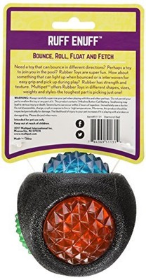 Multipet Dental Diamond Dog Toy TPR LED Light Up Ball 3"