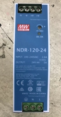 Mean Well NDR-120-24 AC/DC Industrial DIN Rail Power Supply - FREESHIP - NEW