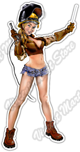 Welder Girl Welding Weld Mask Torch Pinup Car Bumper Vinyl