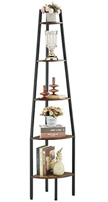 Corner Shelf Industrial 5tier Corner Bookshelf Rustic Corner Ladder Shelf Corner