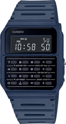 Casio CA53WF-2B, Часы с 8-значным калькулятором, полимерный ремешок, день/дата, будильник, хронограф