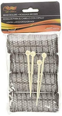 2 Pack (TOTAL 8 ROLLERS w/ 8 Pins) HAIR STYLING BRUSH ROLLERS & PINS Hair