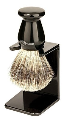 Best Badger Shaving Brush with Drip Stand, Imitation Ebony, Medium, Black