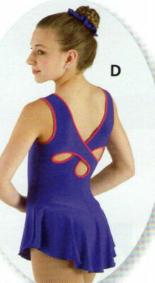 SKATE DANCE BATON CLOVERLEAF BACK DRESS 2 COLOR  back & frontlined scrunchie
