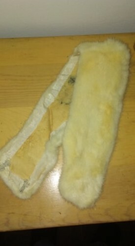 Vintage Genuine Ermine Fur Collar Light Tan Blonde&Vintage Brown Faux Fur Collar