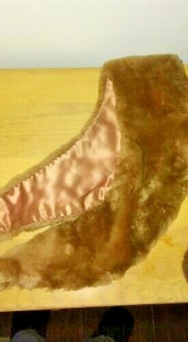 Vintage Genuine Ermine Fur Collar Light Tan Blonde&Vintage Brown Faux Fur Collar