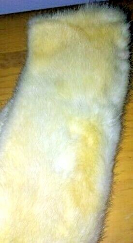 Vintage Genuine Ermine Fur Collar Light Tan Blonde&Vintage Brown Faux Fur Collar