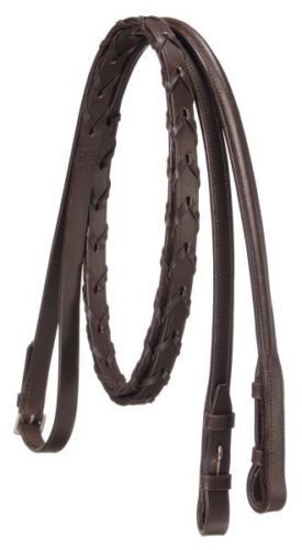 CHALLENGER 54" Full Horse English Braided Black Leather Reins 805LR01BK For Sale Online