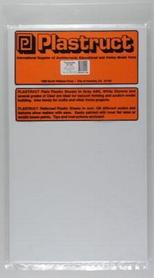 Plastruct 91102 7'' x .020'' x 12'' Styrene Sheet (Pack of 7)