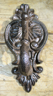 Cast Iron Antique Style VICTORIAN  SCROLL Door Knocker Brown Finish SHELL