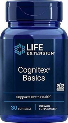 NEW Life Extension Cognitex Basics Brain Health Formula Non-GMO 30 Softgels