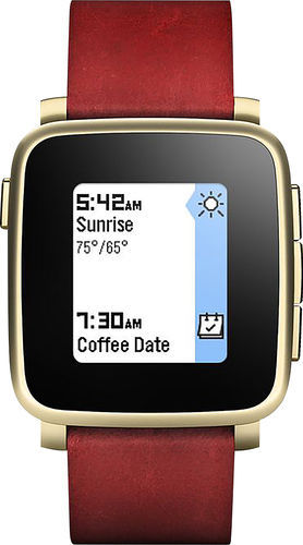 Pebble Leather Band Smart Watches