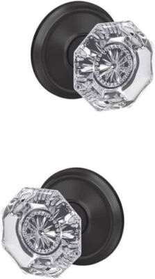 SCHLAGE Custom FC21 ALX ALD Alexandria Glass Knob Closet and Bed&Bath Lock