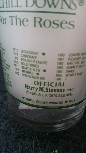 1986 Kentucky Derby Drinking Glasses...Run for the Roses...Free Shipping.