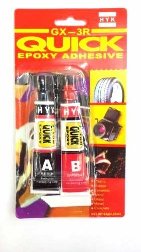 Quick Epoxy Resina Epossidica Colla + Induritore 3 Tonnellate 2 Tubetti sus