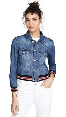 

Женская джинсовая куртка с отделкой в рубчик BB Dakota, средний синий, Medium blue, BJ202981-mblu-M