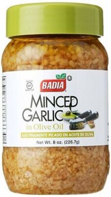 Badia Minced Garlic in Olive Oil 8 Oz plastic bottle Ajo