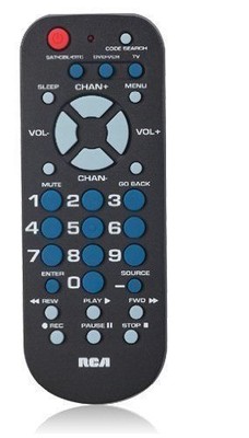 RCA Universal Remote Control for TV, VCR, DVD & Cable in Black