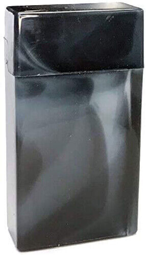 1 Black Crush-Proof Plastic Flip Top Hinged Lid Cigarette Case for 100