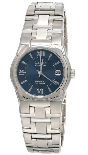 Pre-owned Citizen Eco-drive Perpetual Calendar Blue Dial Ss Men's Watch Bl1030-51m
