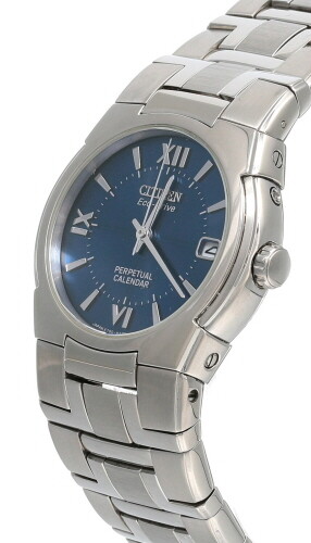 Pre-owned Citizen Eco-drive Perpetual Calendar Blue Dial Ss Men's Watch Bl1030-51m