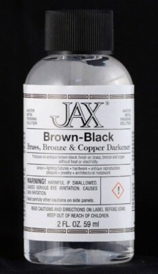 Jax Brown-Black Darkener Patina for Brass, Bronze, Copper - 2 oz.