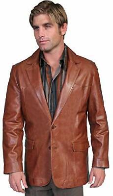 Pre-owned Scully Men's Lamb Leather Blazer Big Medium Brown 50 Reg
