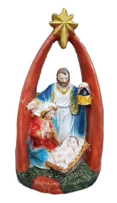 Decorazione Natale Natività Presepe Betlem 14x21x19,5cm Addobbo dfh