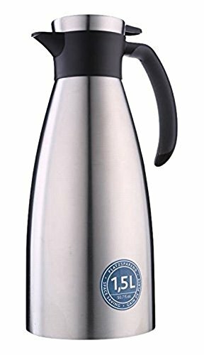 Emsa Isolierkanne Soft Grip 1,5 Liter Schwarz / Edelstahl  Thermoskanne Metall