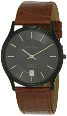Pre-owned Titan Edge Analog Black Dial Men's Watch-nn1683nl01/np1683nl01