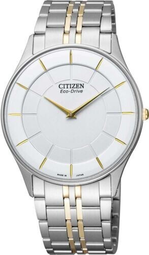 Pre-owned Citizen Stiletto Ar3014-56a Watch White Ultra Thin Eco-drive Men's With Box