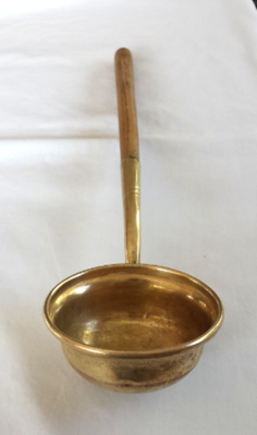 Antique  Brass Ladle with Wood Handle