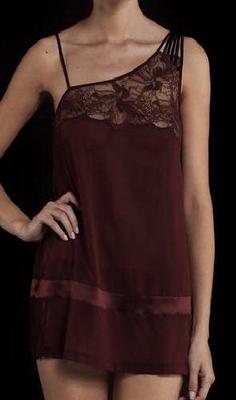 La Perla Sinfonia Collection XS Silk Babydoll Bordeaux Burgundy Wine New 620