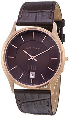 Pre-owned Titan Edge Analog Brown Dial Men's Watch-nn1683wl01/np1683wl01