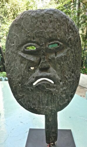 MASQUE BAULE AFRICAIN en bois sculpté à la main art mural tribal
