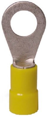 ECM, 100 Pack, Ring Terminal, Insulated, Solderless, 8-10 Stud, 12-10 AWG